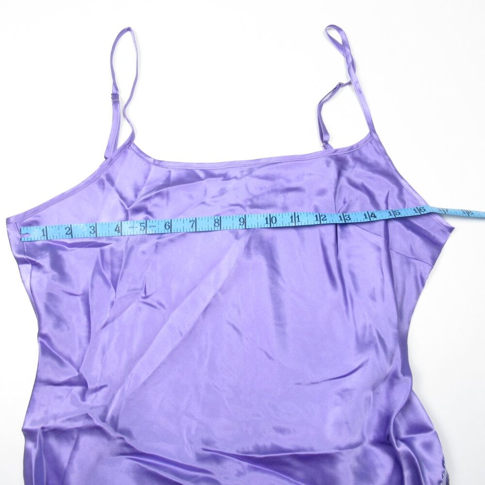Delfi Collective 100% Silk Cristina Asymmetrical Fringe Dress Lavender Purple L - Picture 7 of 10